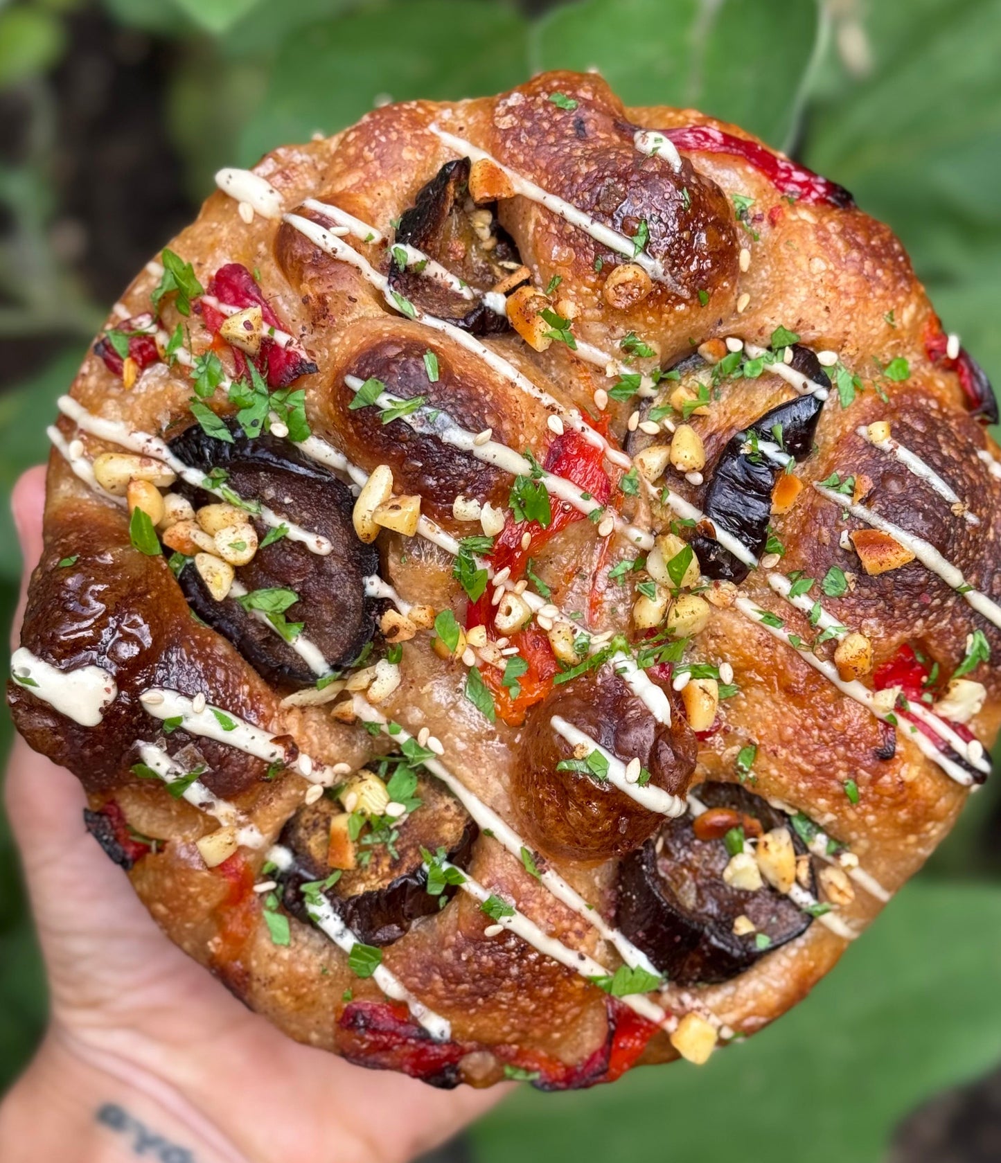 Roasted Eggplant & Tahini Focaccia