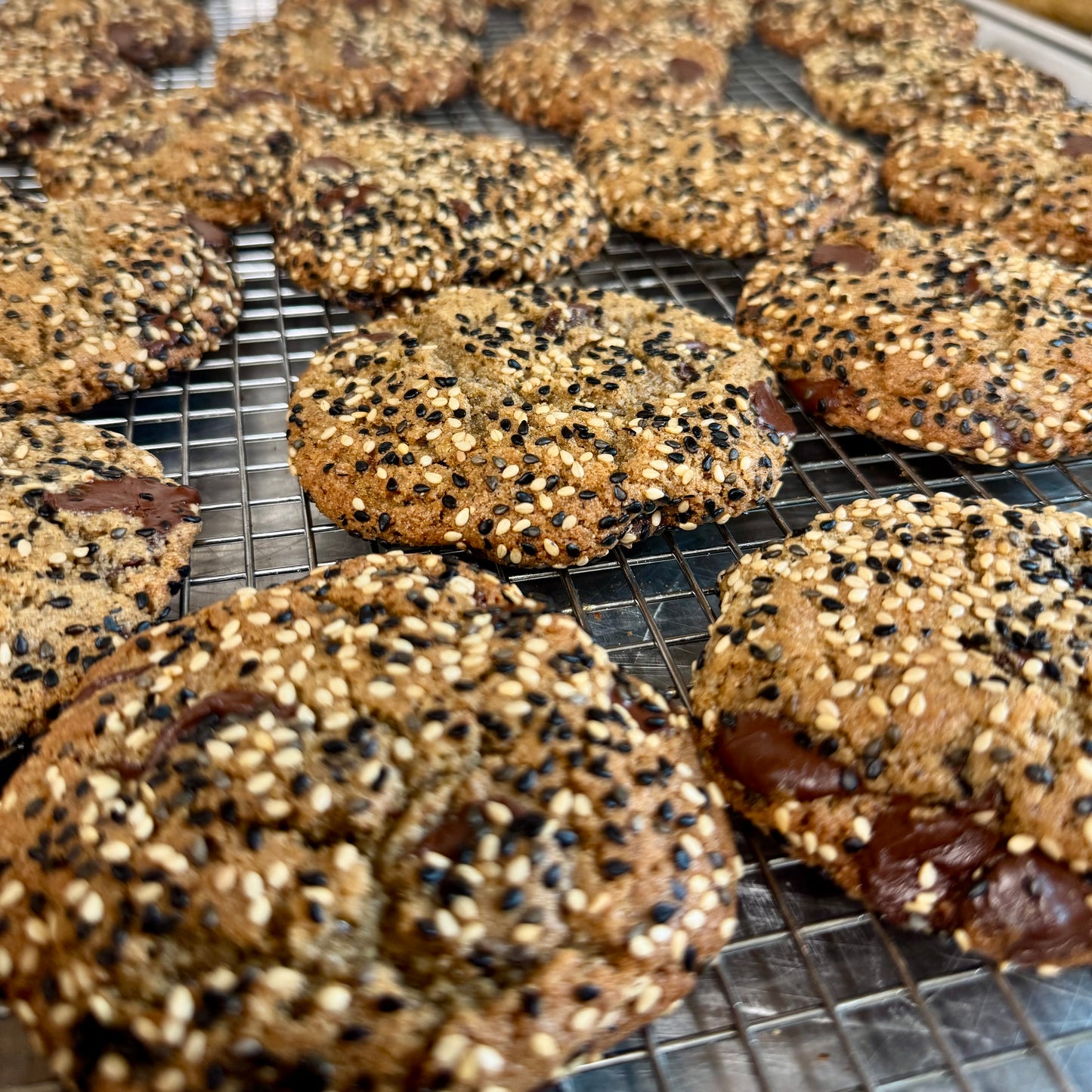 Tahini, Buckwheat & Dark Chocolate Cookies