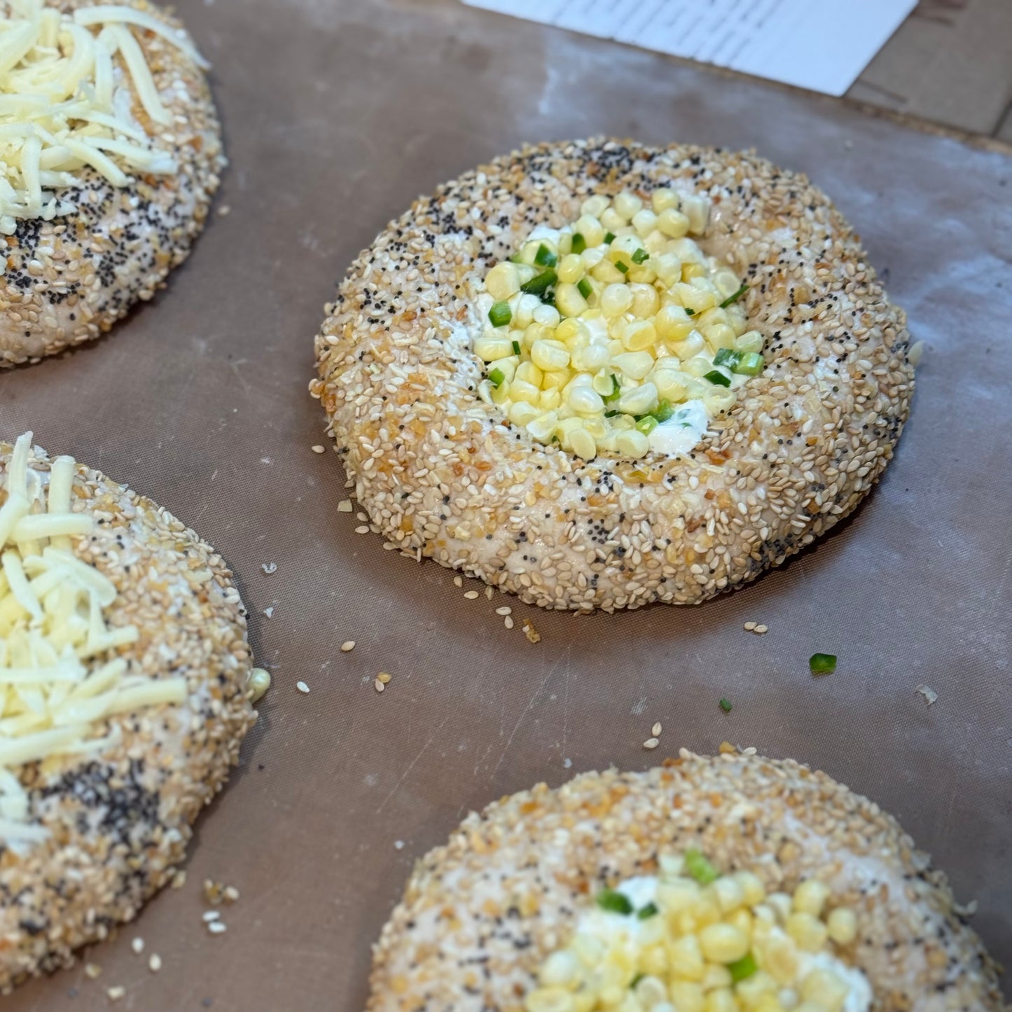Jalapeño & Corn Bialy w Chive Cream Cheese